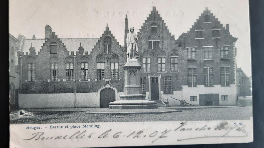 Monument de BRUGES MEMLING PLEIN 1905, Collections, Cartes postales | Belgique, Enlèvement ou Envoi