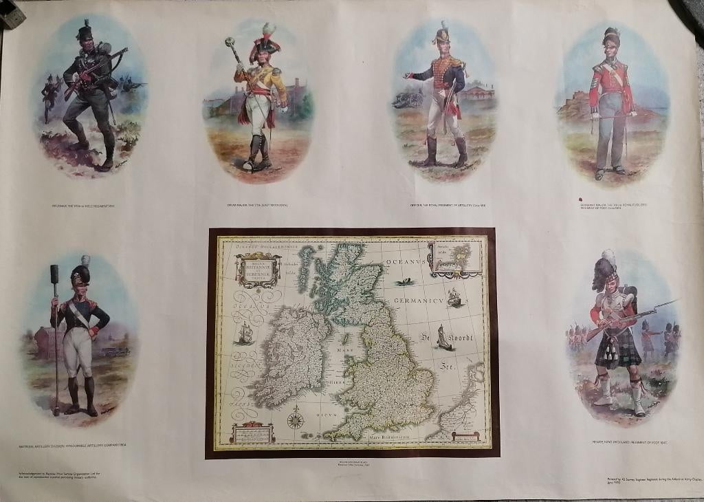 Affiche militaire Anglais GB 19ème siècle, Antiquités & Art, Antiquités | Céramique & Poterie, Envoi