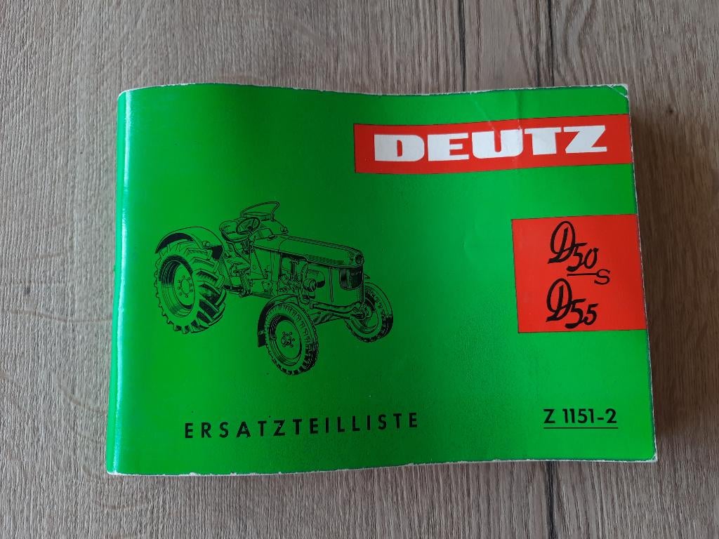 WISSELSTUKKENBOEK DEUTZ D50 S - D55, Zakelijke goederen, Landbouw | Tractoren, Ophalen of Verzenden, Deutz - Fahr