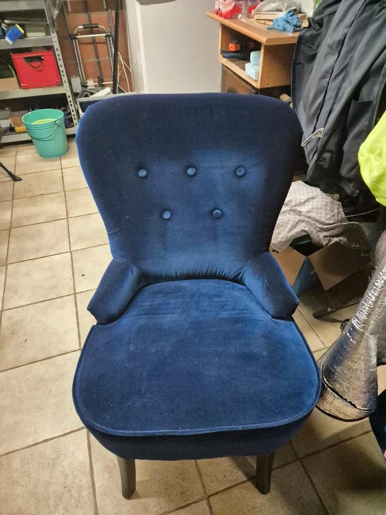 Blauw ikea zeteltje te koop., Moins de 75 cm, Moins de 150 cm, Banc droit, Une personne