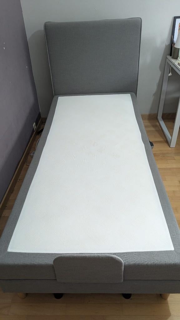 Lit électrique Beka, Maison & Meubles, Chambre à coucher | Lits boxsprings, Comme neuf, 90 cm, 200 cm, Une personne, Gris, Enlèvement