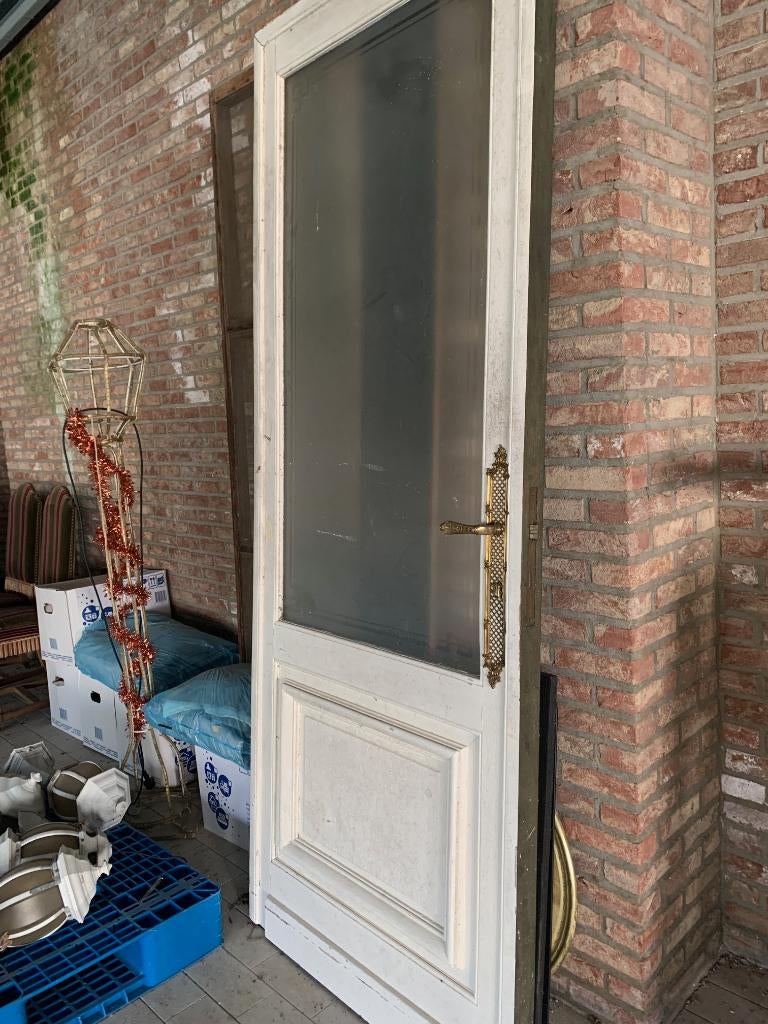 massieve binnendeur met glas in art deco, Doe-het-zelf en Bouw, Ophalen, Glas, Binnendeur