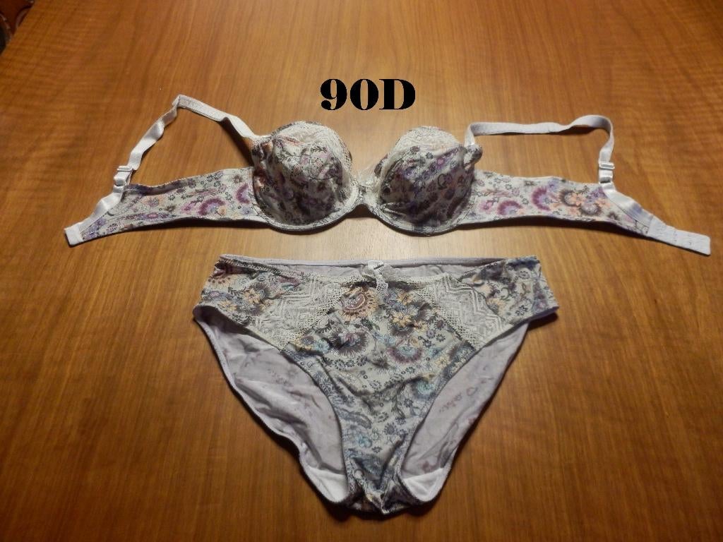 (118) - ensemble soutien gorge xl t.90D gris - barbara -, Ophalen of Verzenden, Grijs, Setje