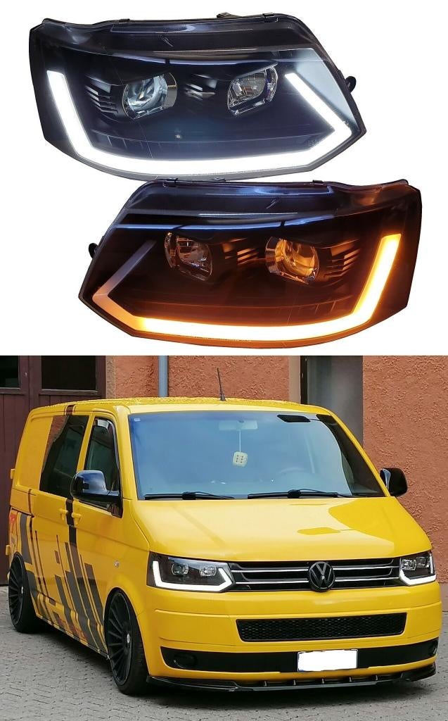 Phares avec feux de jour avec barre lumineuse pour VW T5, Autos : Pièces & Accessoires, Envoi, Neuf, Volkswagen