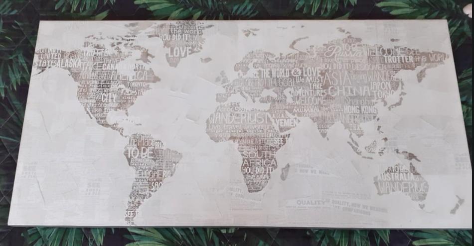 Toile carte du monde - maison du monde 98cm*50 cm, Enlèvement, Comme neuf