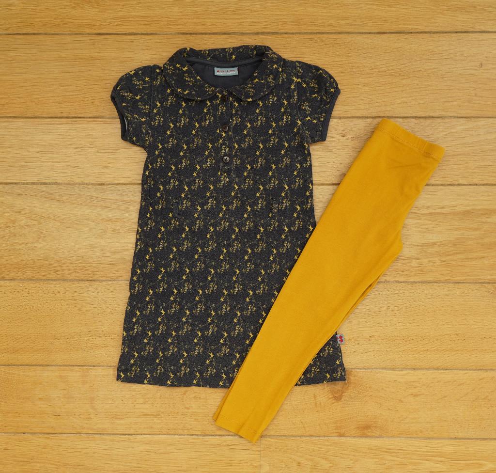 jurk Froy & Dind, legging Bel & Bo, maat 110, Froy & Dind, Gebruikt, Meisje, Ophalen of Verzenden