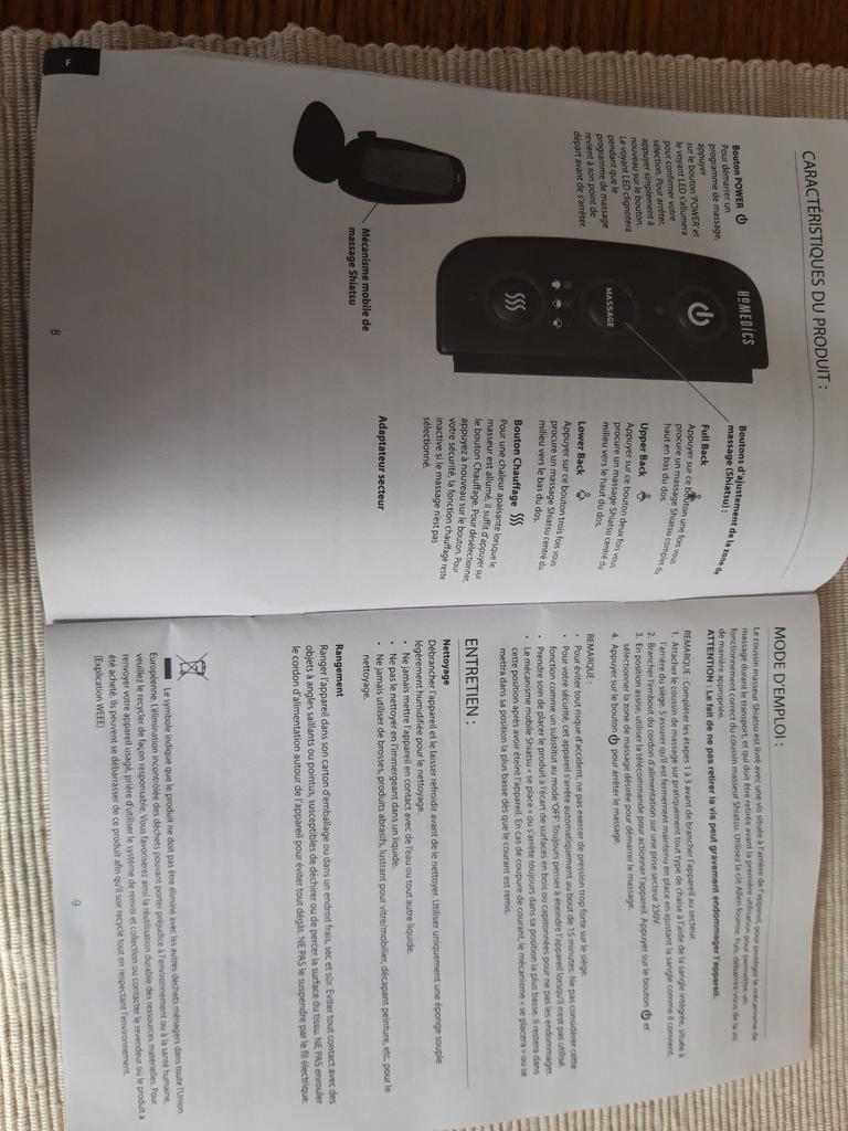 Coussin de massage Shiatsu, Enlèvement, Comme neuf, Chaise de massage ou Coussin