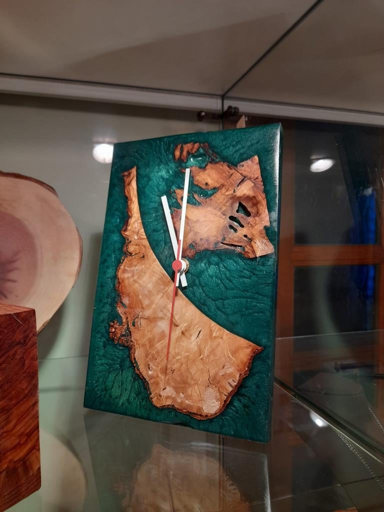 Horloge bois olivier, Antiquités & Art, Enlèvement ou Envoi