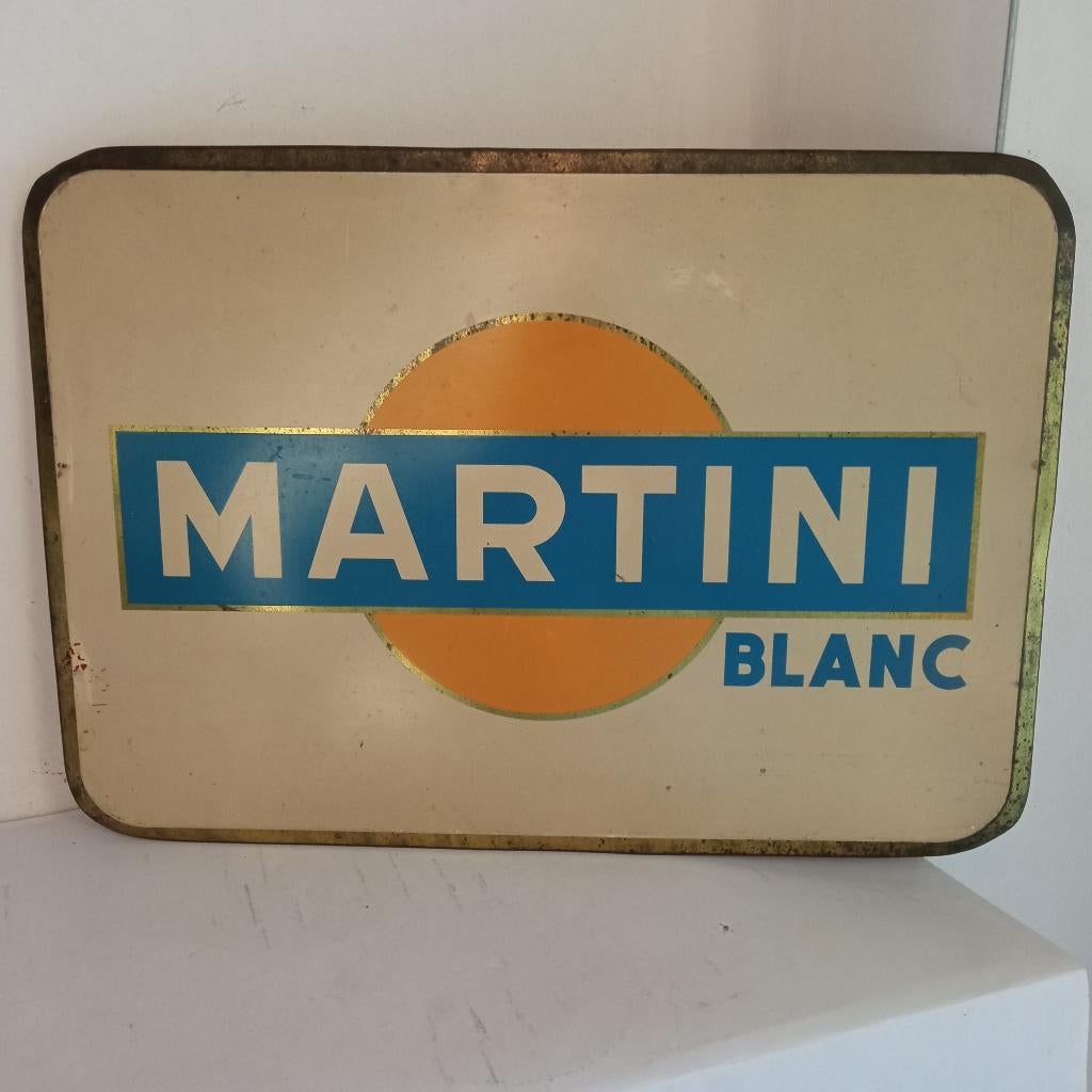 MARTINI witte reclame, Verzamelen, Ophalen of Verzenden, Gebruikt, Reclamebord