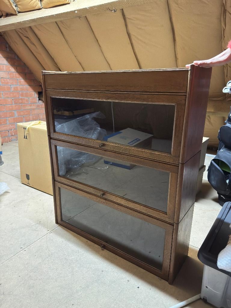 Antieke Globe Wernincke Barrister boekenkast 3-delig, Antiquités & Art, Enlèvement