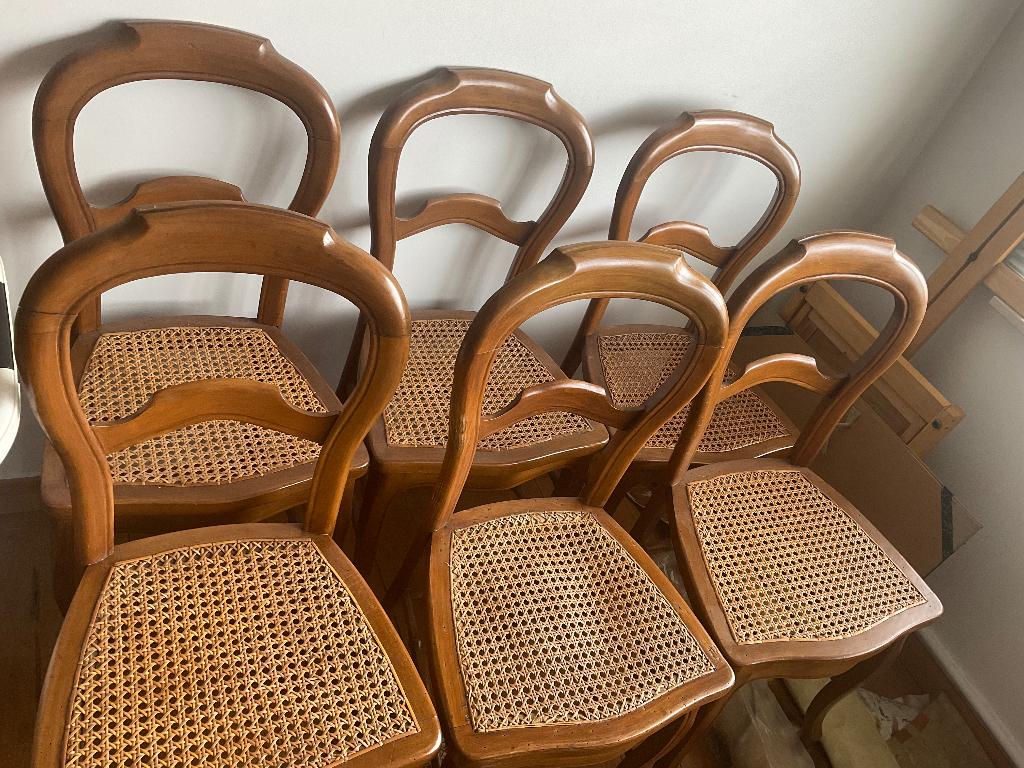 6 ANTIEKE STOELEN - stijl Thonet, Thonet, Brun, Enlèvement, Bois