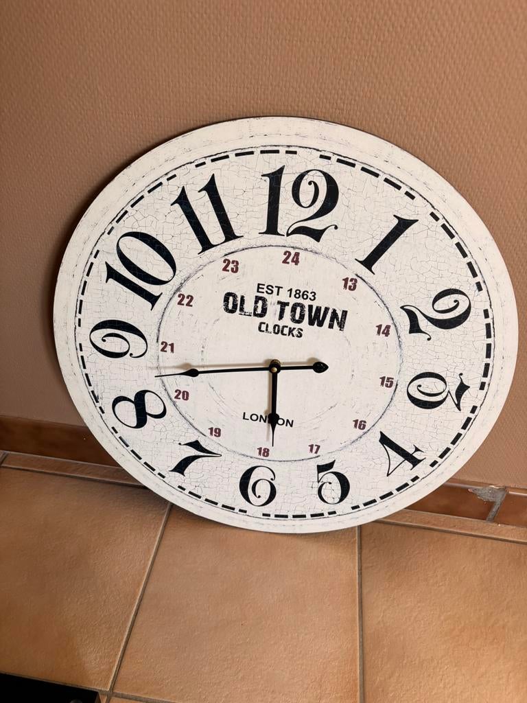 Houten wandklok 60cm, Huis en Inrichting, Ophalen, Zo goed als nieuw, Wandklok