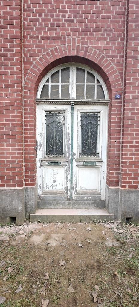 Authentieke dubbele voordeur met boog, Doe-het-zelf en Bouw, Ophalen, Gebruikt, Glas