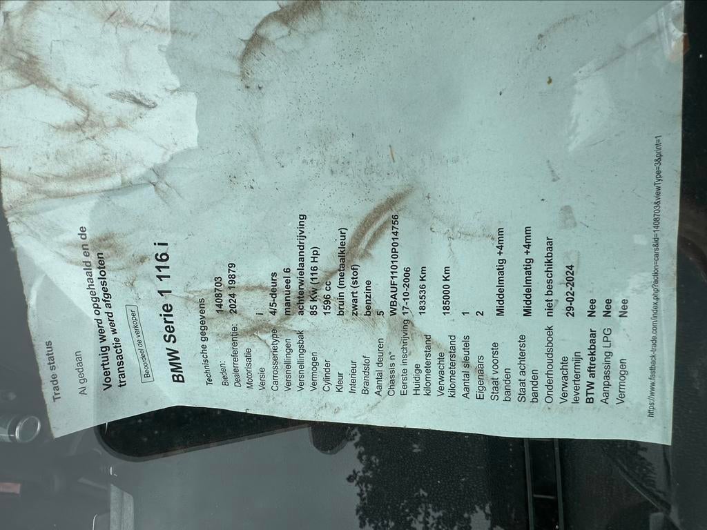 Export Auto onderdelen polo BMW  KiA, Auto's, 1 Reeks, 1199 cc, Zwart, Bedrijf