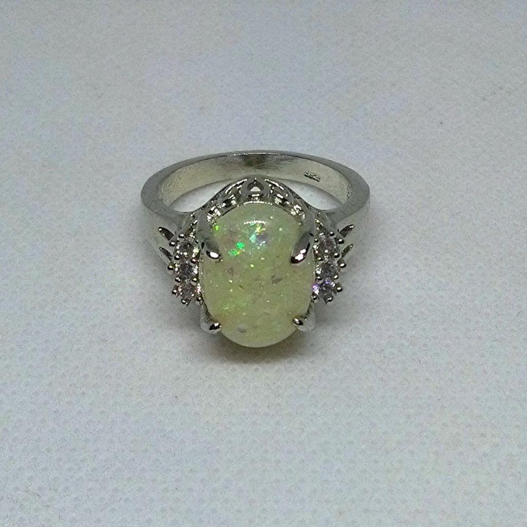 Bague argent 925  Opale de synthèse N°9., Neuf, Enlèvement ou Envoi, Femme, Argent