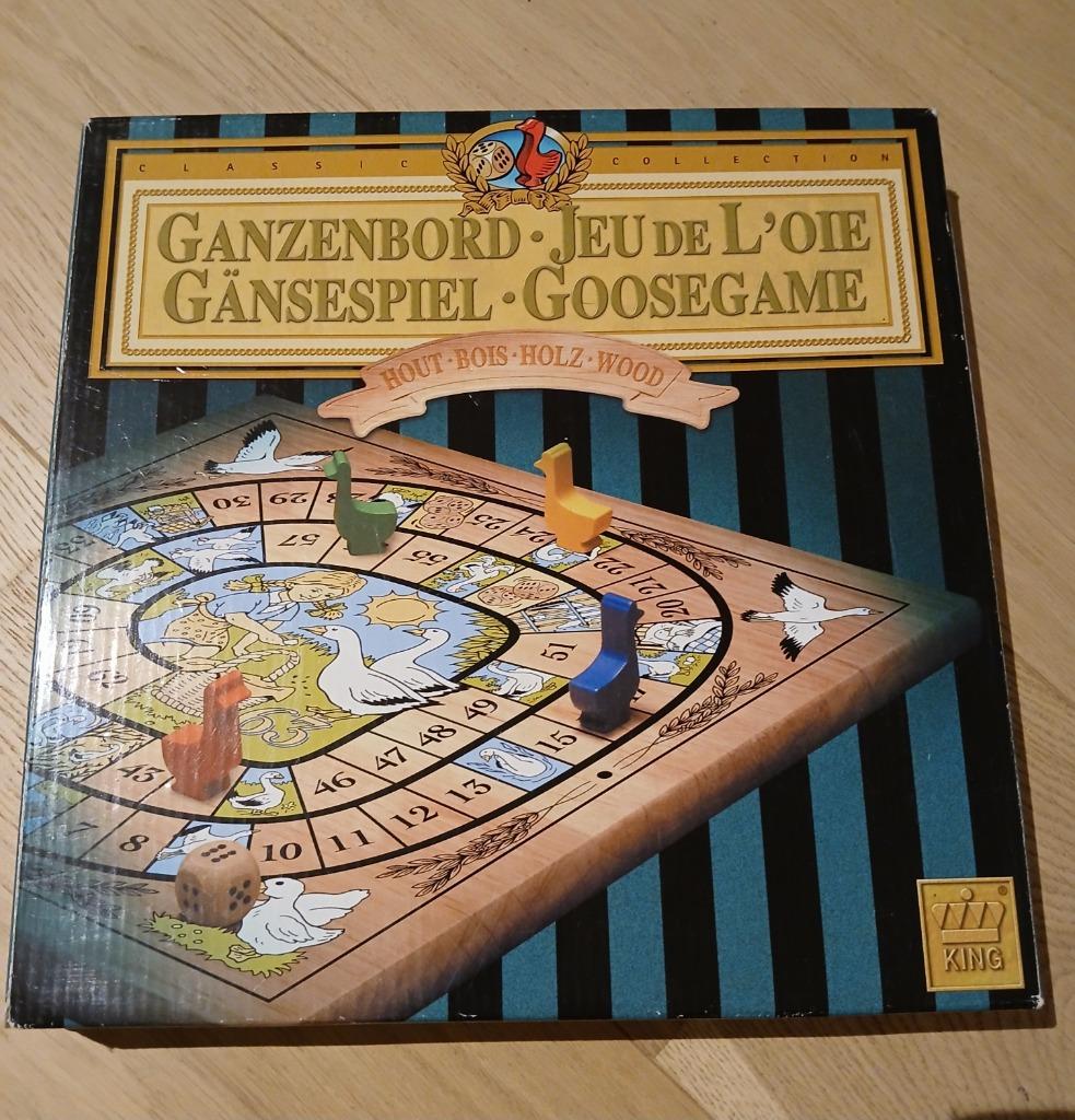 Planche à oie en bois/Jeu de l'oie en bois (King), Trois ou quatre joueurs, Enlèvement, Comme neuf, King