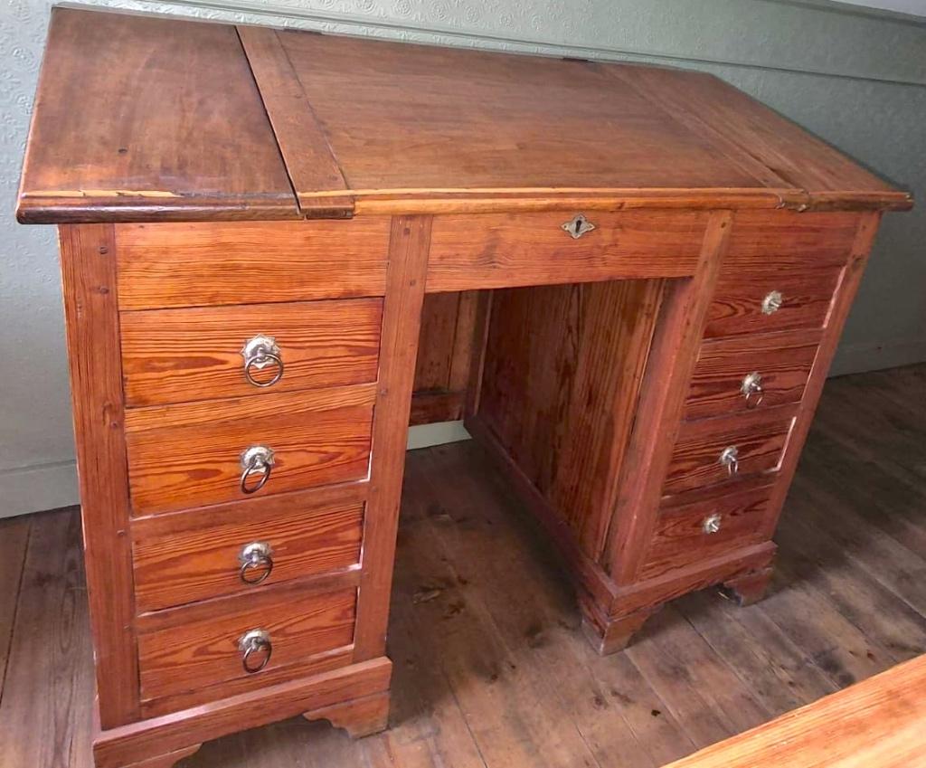 bureau écritoire bois massif ancien, Antiquités & Art, Enlèvement