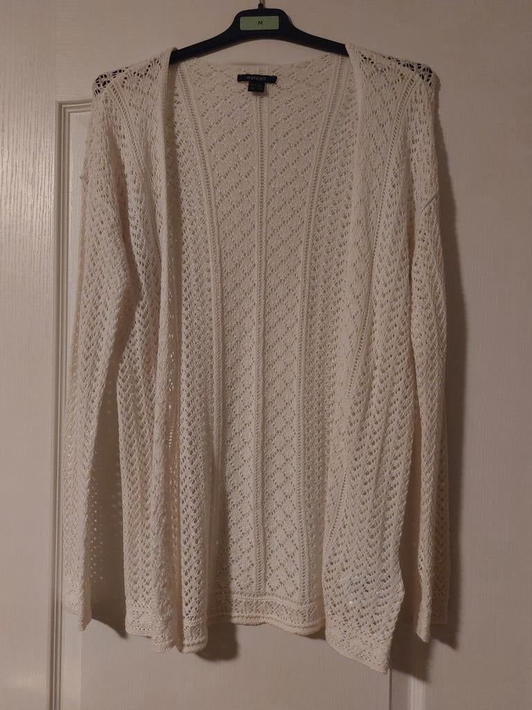 Gilet crocheté., Enlèvement ou Envoi, Comme neuf, Blanc