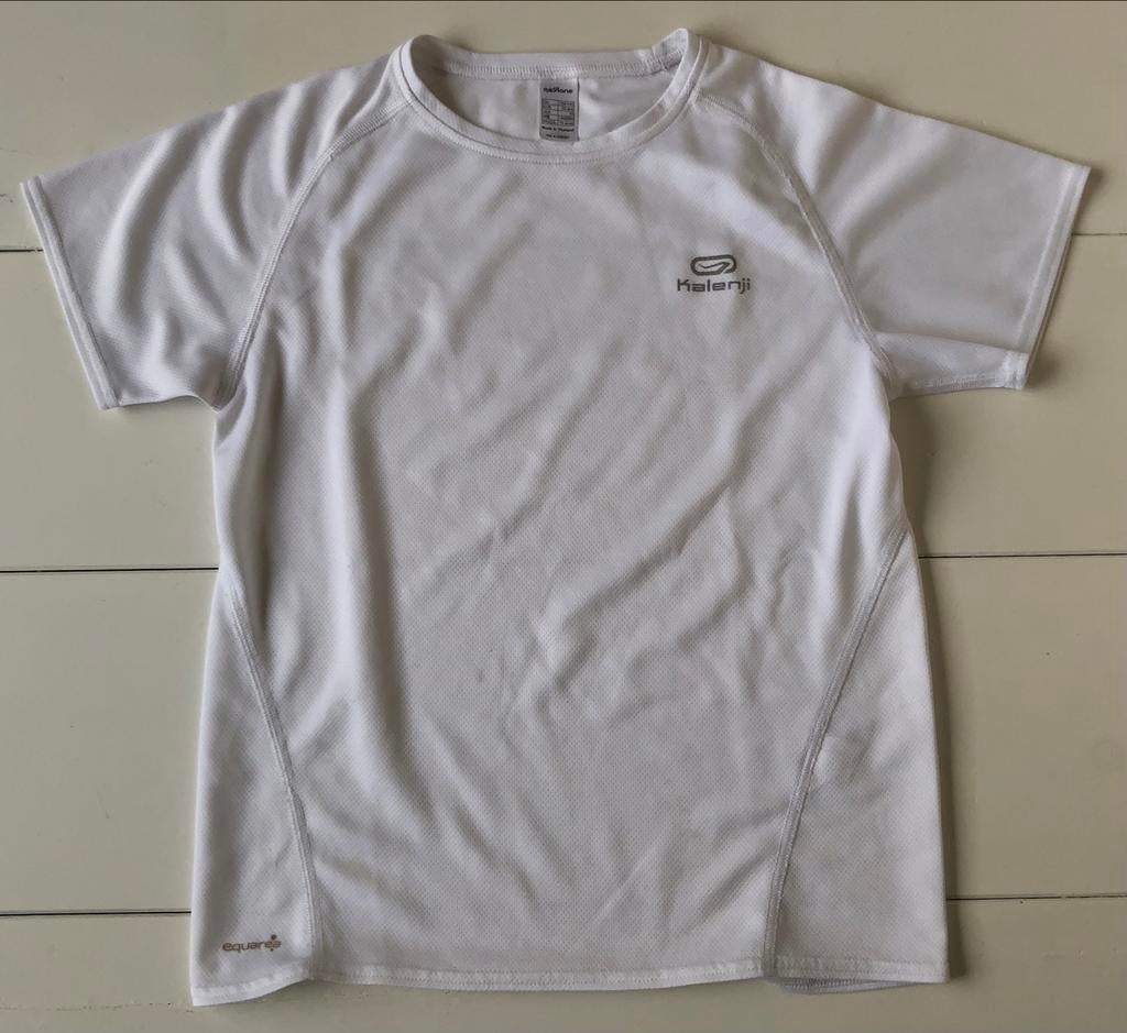 wit t-shirt Decathlon Kalenji 10 j 134 140, Gebruikt, Jongen of Meisje, Ophalen of Verzenden, DECATHLON