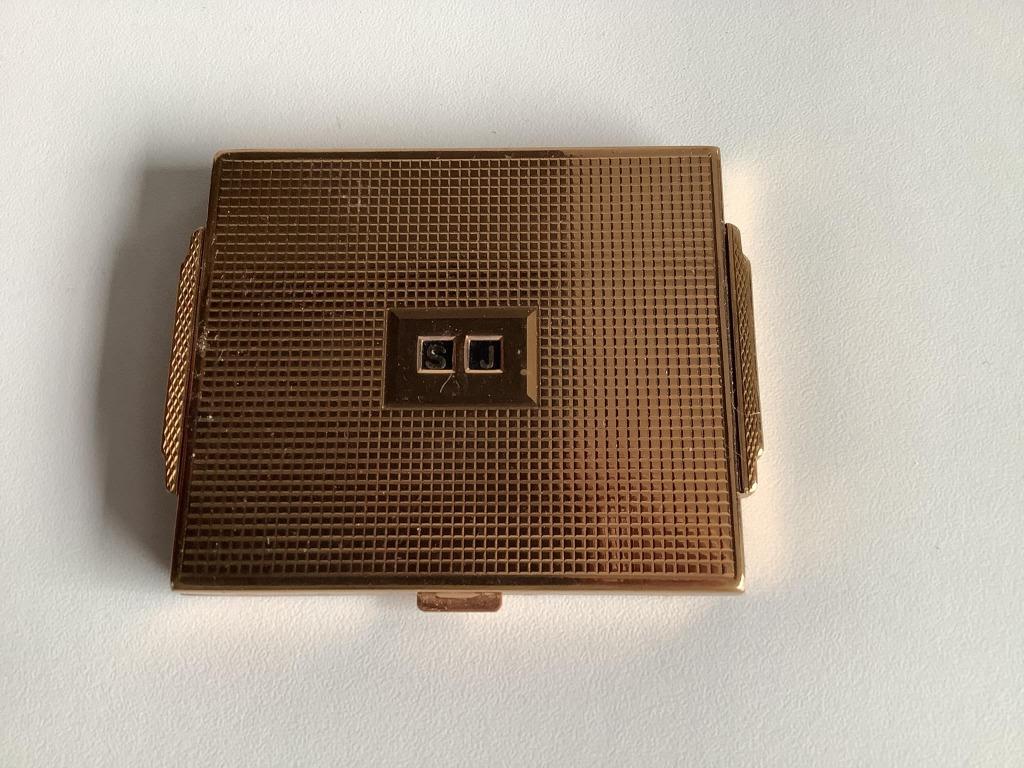 boîte à poudre monogramme vintage Agme, Collections, Enlèvement ou Envoi