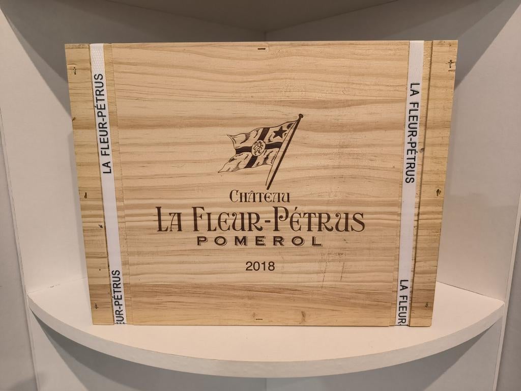 3 x Château Lafleur Petrus 2018 dans une caisse, Collections, Enlèvement ou Envoi