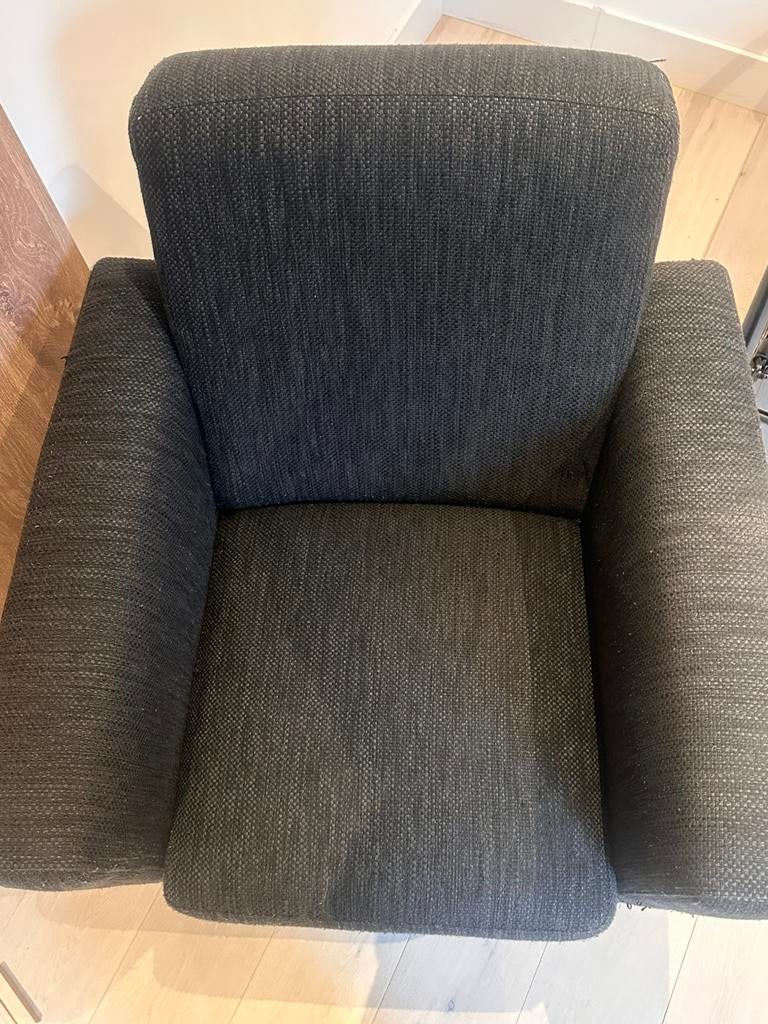 Donkergrijze éénpersoonszetel, Huis en Inrichting, Ophalen, Gebruikt, Stof