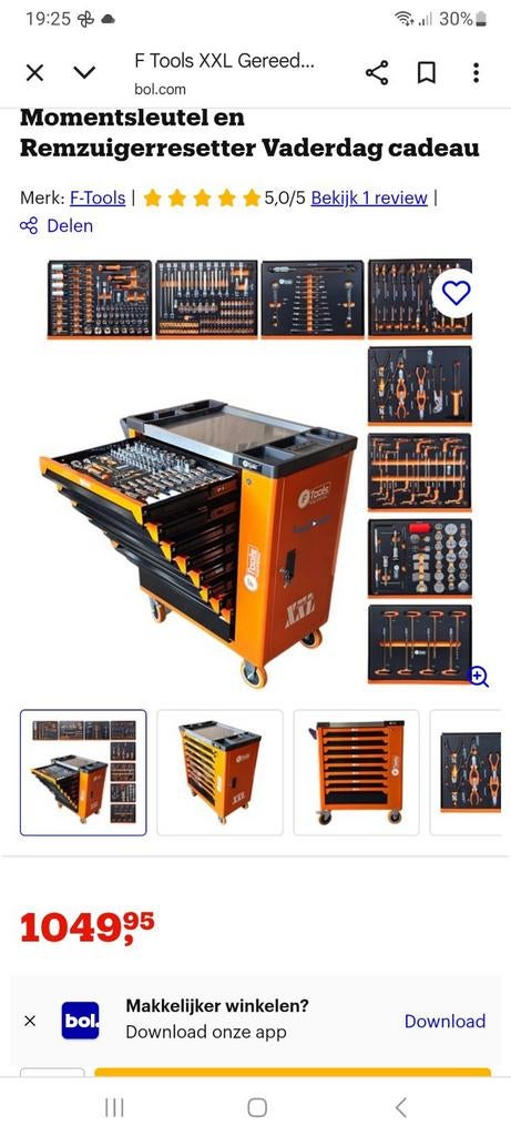 CHARIOT À OUTILS XXL À 8 TIROIRS REMPLI D'UNE CLÉ DYNAMOMÉTR, Autos : Divers, Outils de voiture, Neuf, Enlèvement ou Envoi