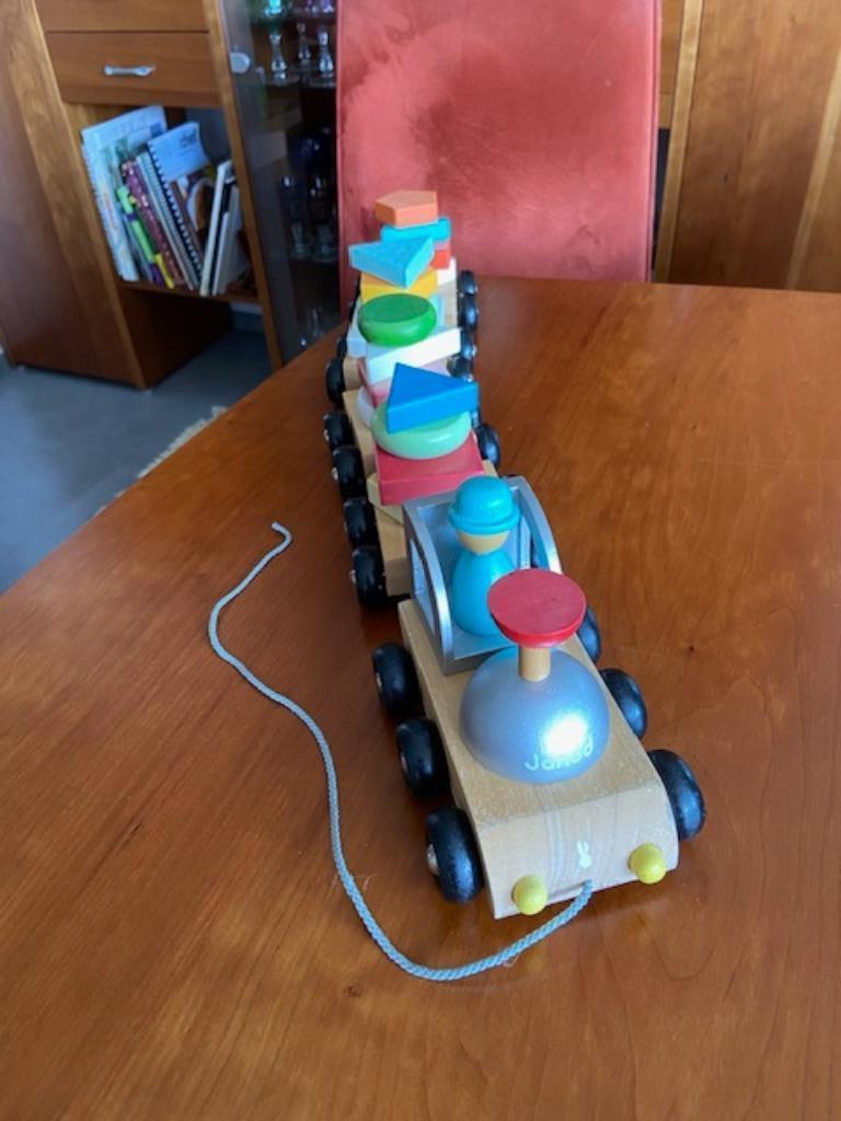 Janod Magnetische houten trektrein., Kinderen en Baby's, Speelgoed | Houten speelgoed, Ophalen of Verzenden, Gebruikt, Duw- of Trekspeelgoed
