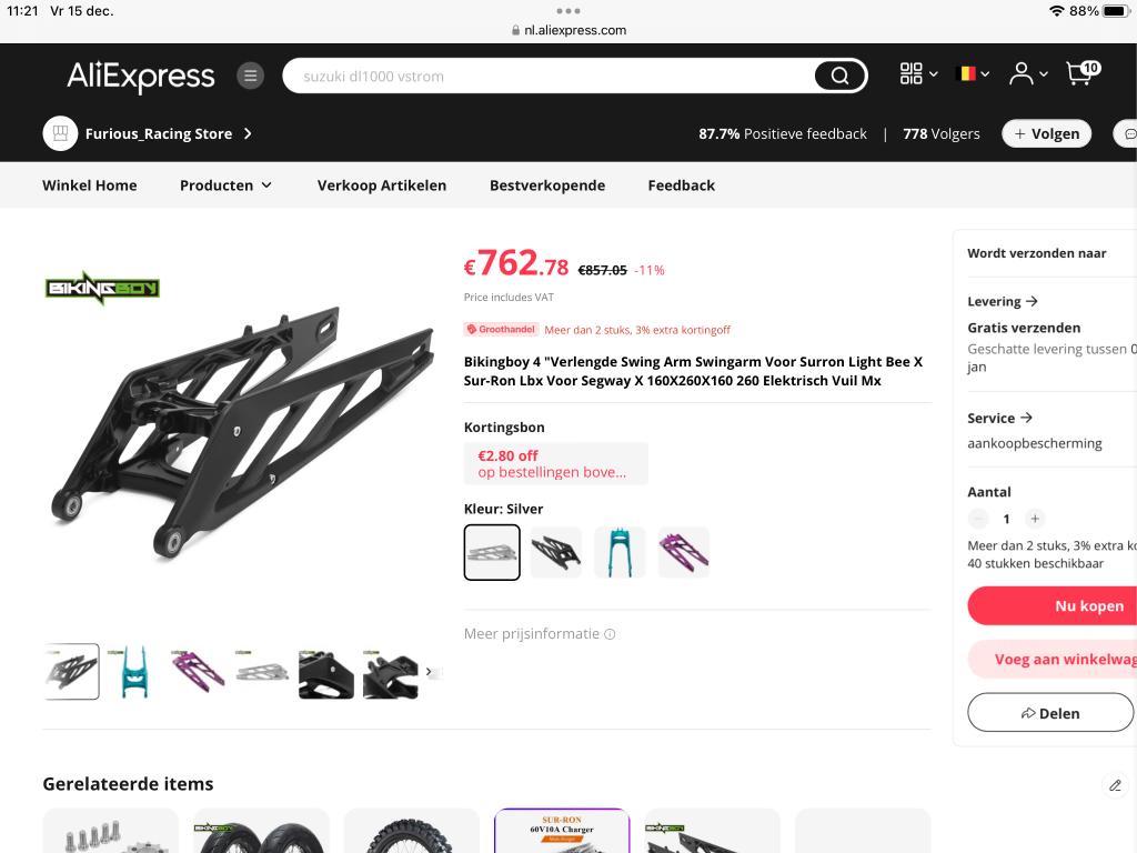 Achterbrug surron, Ophalen, Nieuw