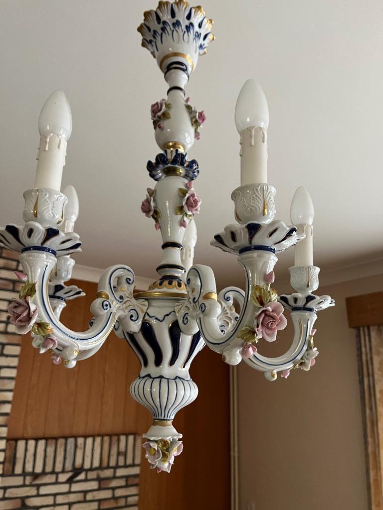 Capodimonto Italiaanse porseleinen luster. Gemerkt, Antiek en Kunst, Ophalen of Verzenden