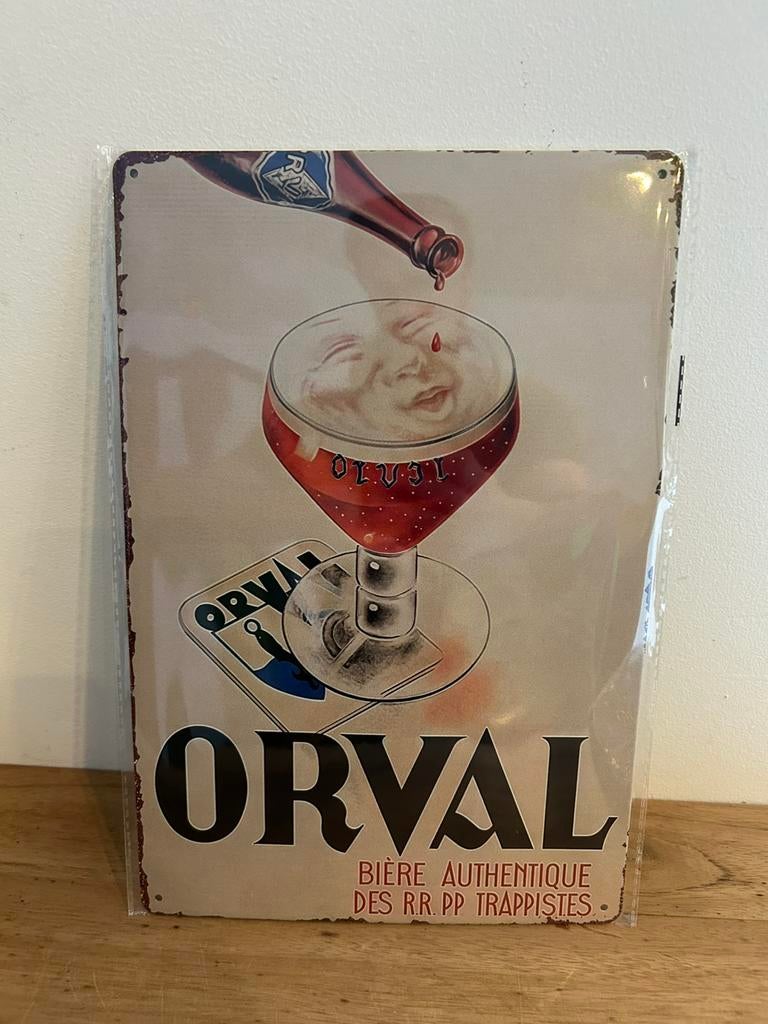 Plaque orval en métal 20/30cm neuve et emballée, Collections, Enlèvement ou Envoi