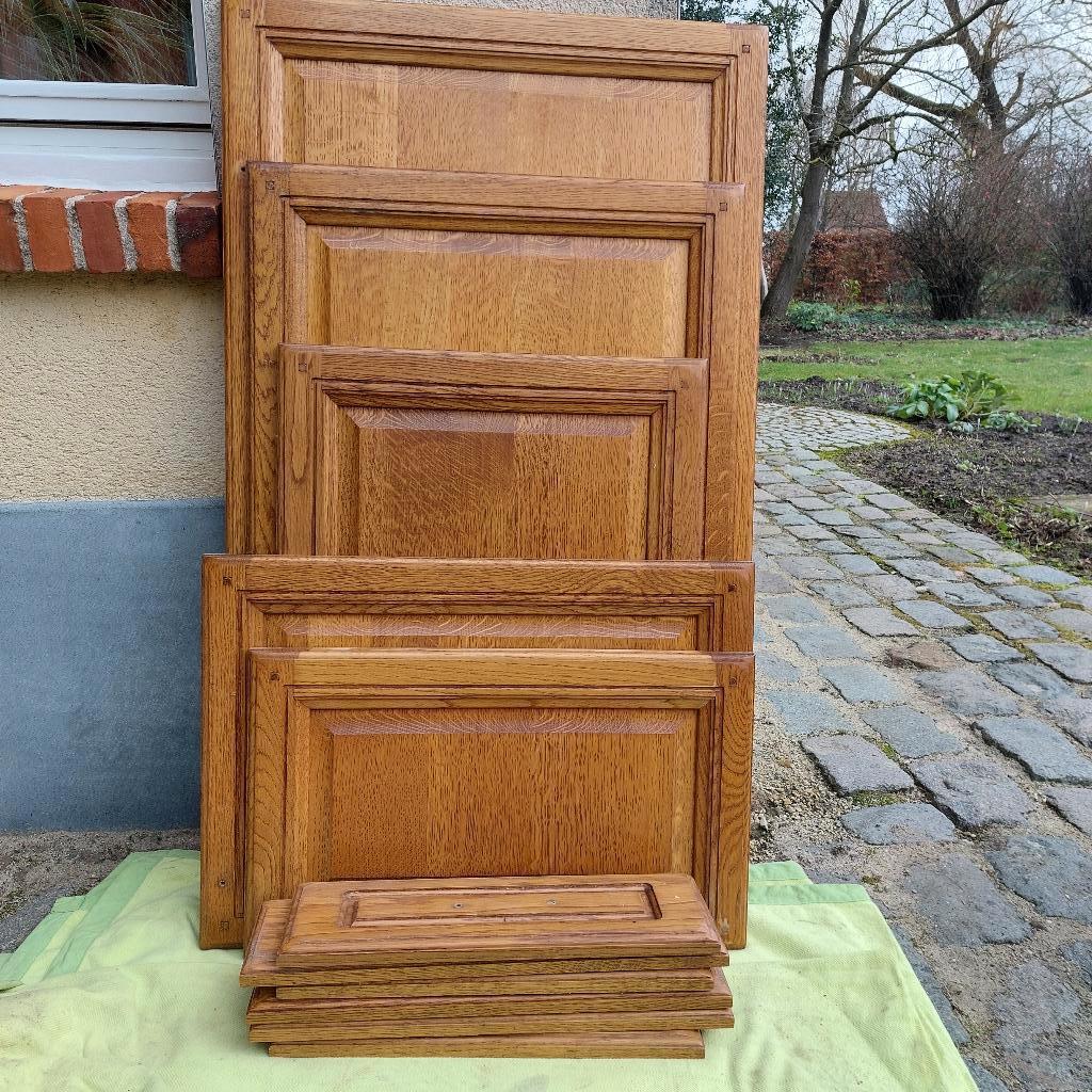 Eiken massieve keukendeurtjes en fronten in midden eik, Maison & Meubles, Cuisine | Éléments de cuisine, Utilisé, Brun, Enlèvement