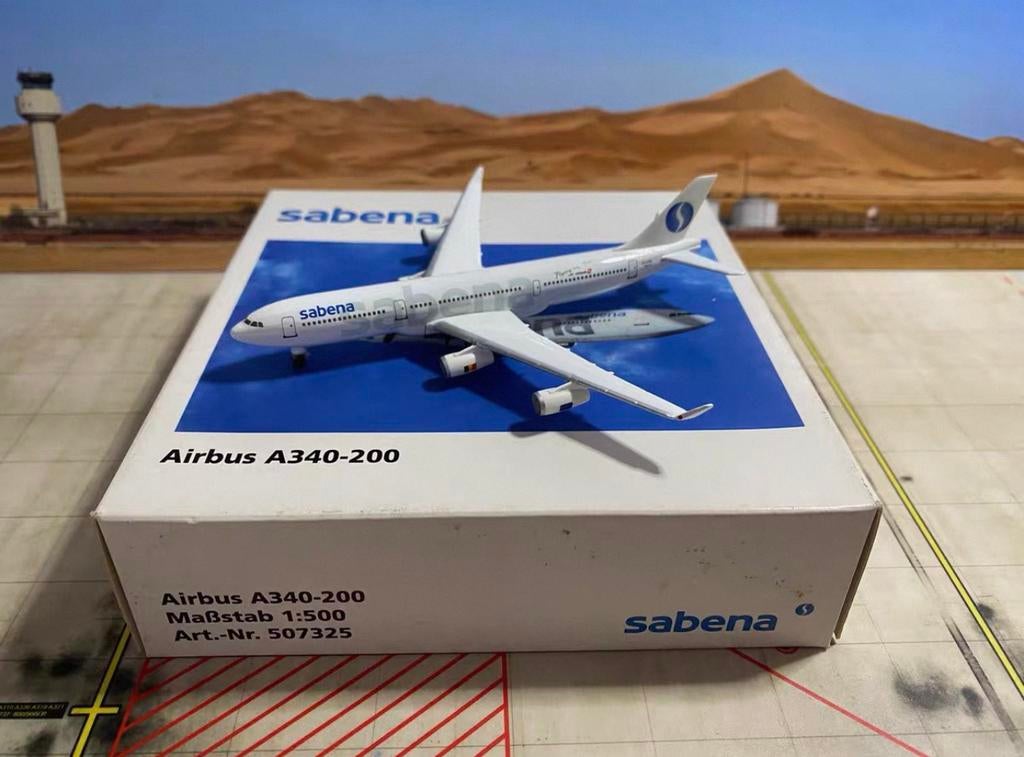 Herpa Sabena A340-200 1/500 OO-SAB, Hobby & Loisirs créatifs, Enlèvement ou Envoi, Comme neuf