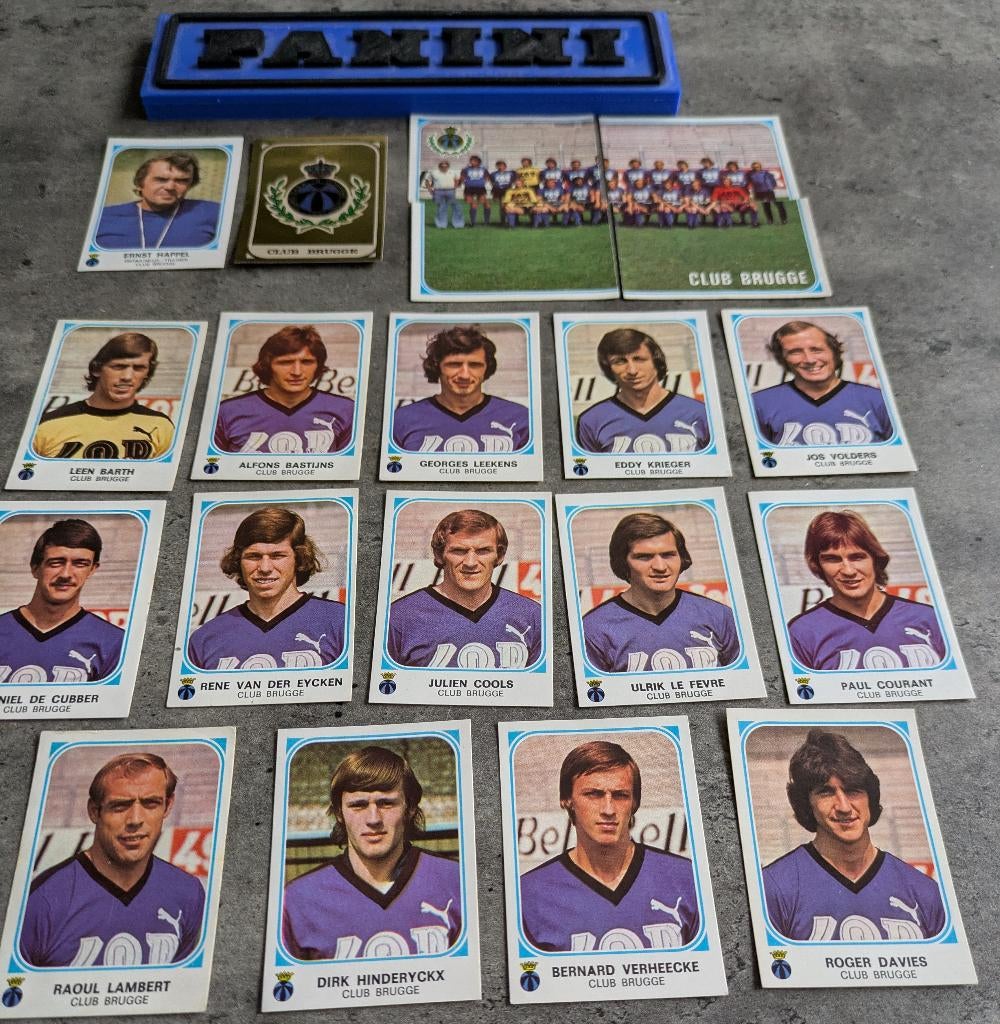 PANINI FOOTBALL 77 CLUB BRUGGE FC 20 STICKERS 1977 VOETBAL, Verzenden, Zo goed als nieuw