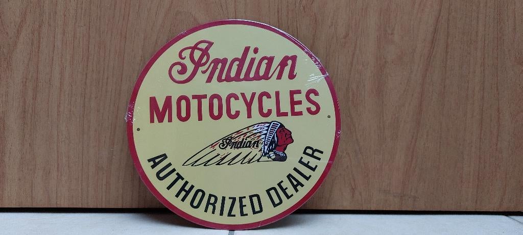 plaque publicitaire Indian Motocycles + livret, Enlèvement ou Envoi, Neuf, Motos
