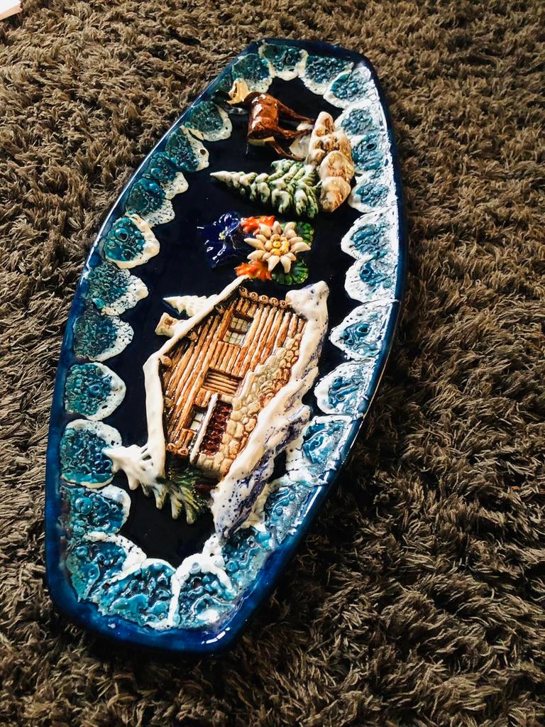 Vintage - Keramieken Schaal - Zwitsers Tafereel, Ophalen of Verzenden