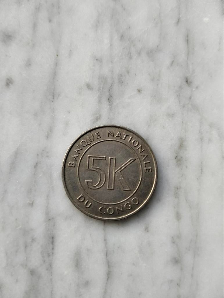 5K, Cinq Makuta, Banque National Du Congo, 1967, Enlèvement ou Envoi