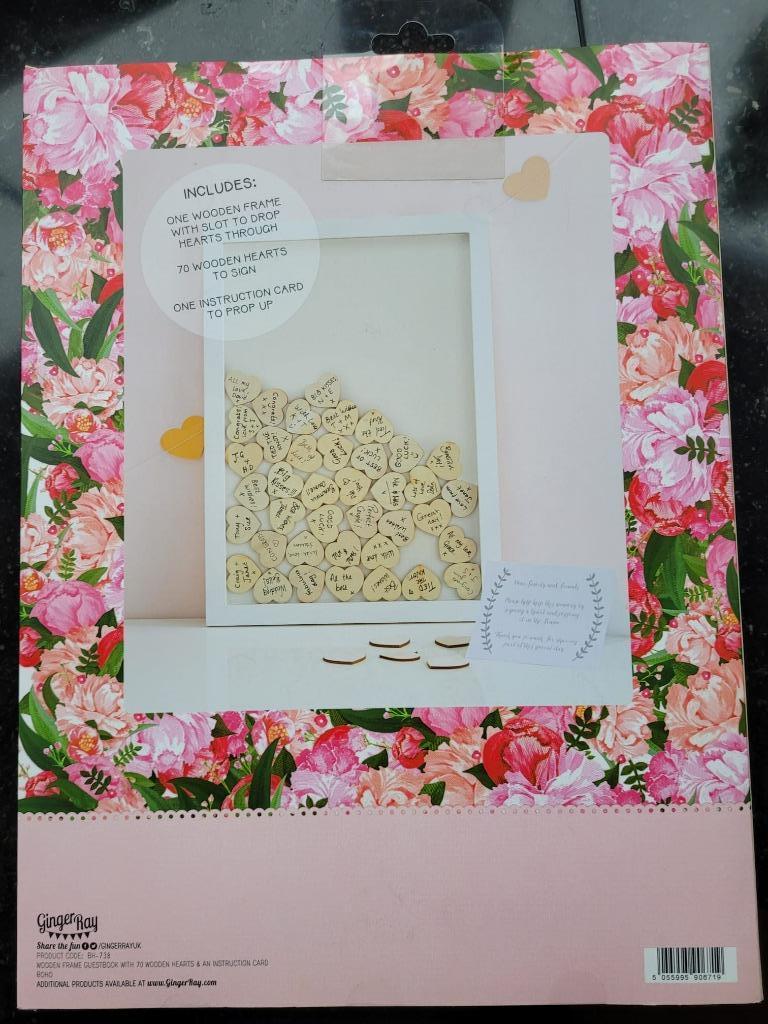 Houten gastenboek met 70 houten hartjes, Ophalen of Verzenden, Nieuw