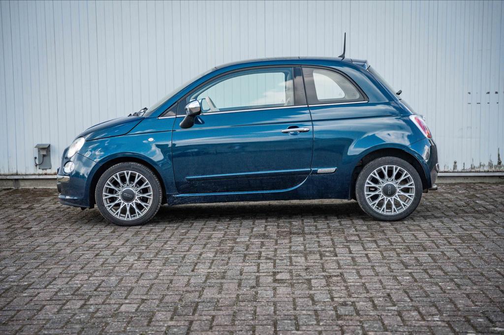 FIAT 500 1.0 LOUNGE|AIRCO|PANO|CRUISE, Auto's, Fiat, Euro 5, Stof, Beige, Blauw