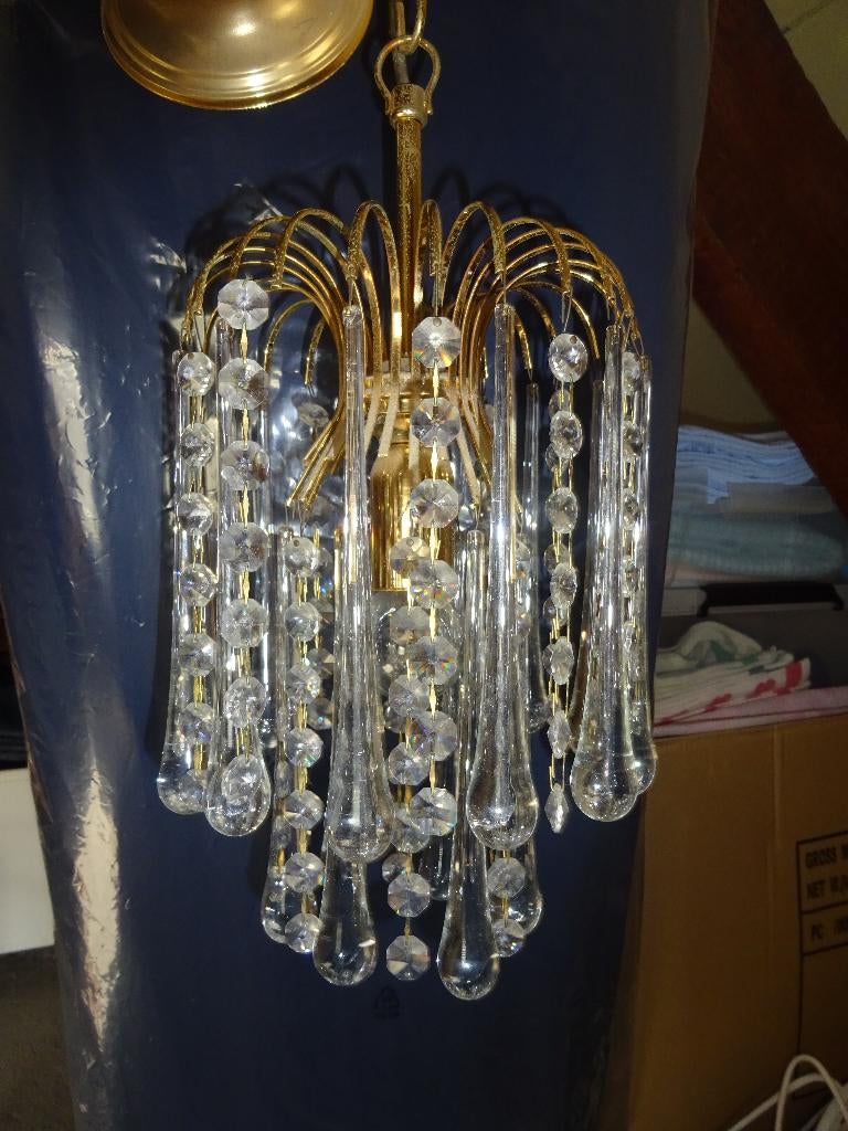 2 kroonluchters, Huis en Inrichting, Lampen | Kroonluchters, Ophalen, Gebruikt, Glas