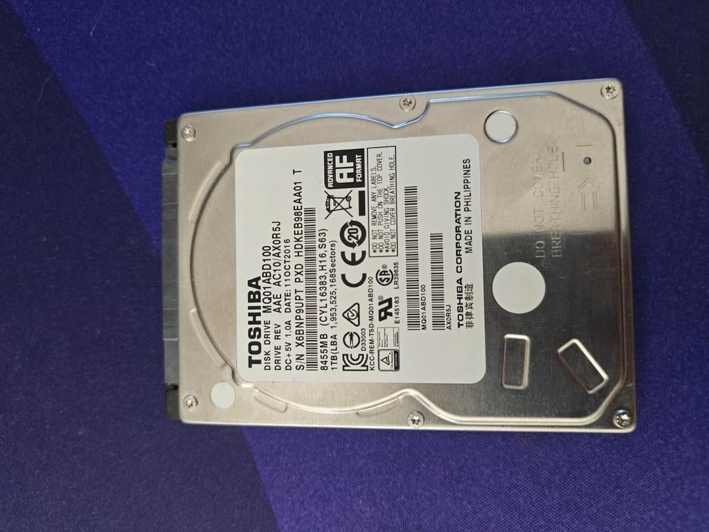 2.5" HDD Toshiba 1TB, Computers en Software, Harde schijven, Ophalen, HDD