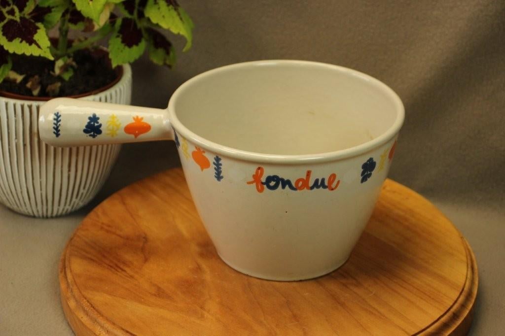 Le creusert fondue pan, Huis en Inrichting, Keuken | Potten en Pannen, Ophalen of Verzenden, Gebruikt