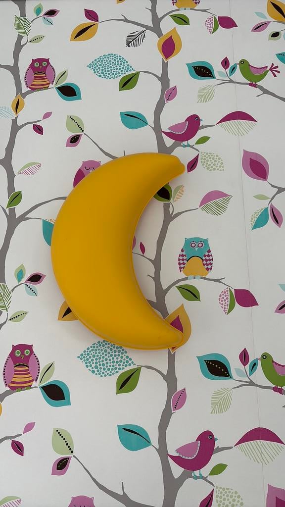 Witte hanglamp en maan wand lampje geel, Ophalen, Zo goed als nieuw