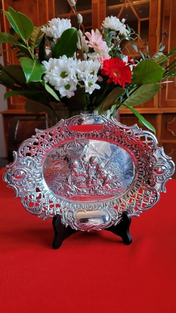 Een ovaal zilveren schaaltje Gemerkt 800.Afm 265 g.27 cm..., Antiek en Kunst, Ophalen