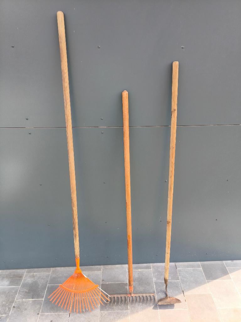 Tuingerief lotje bladhark / schoffel / hark, Tuin en Terras, Hand-tuingereedschap, Ophalen, Gebruikt, Hark