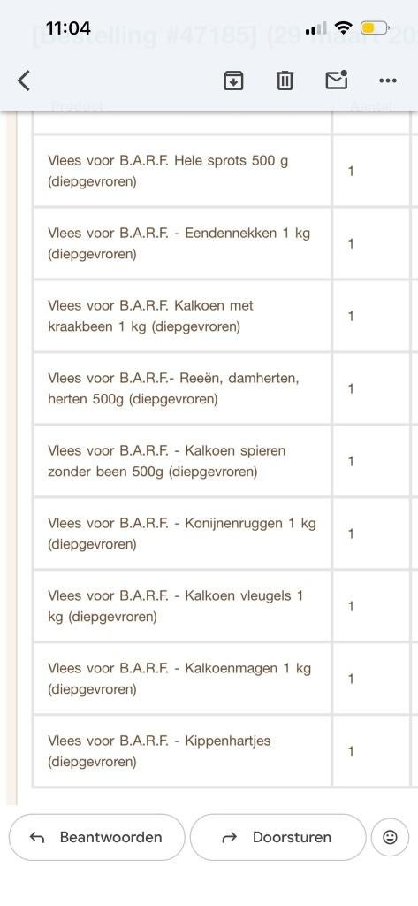 12 kg BARF hond (diepvries), Enlèvement, Chien