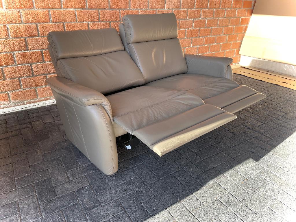 Leder zetel - 2,5 zit met relaxen - als nieuw, Huis en Inrichting, Zetels | Zetels, Ophalen, Gebruikt, Leer