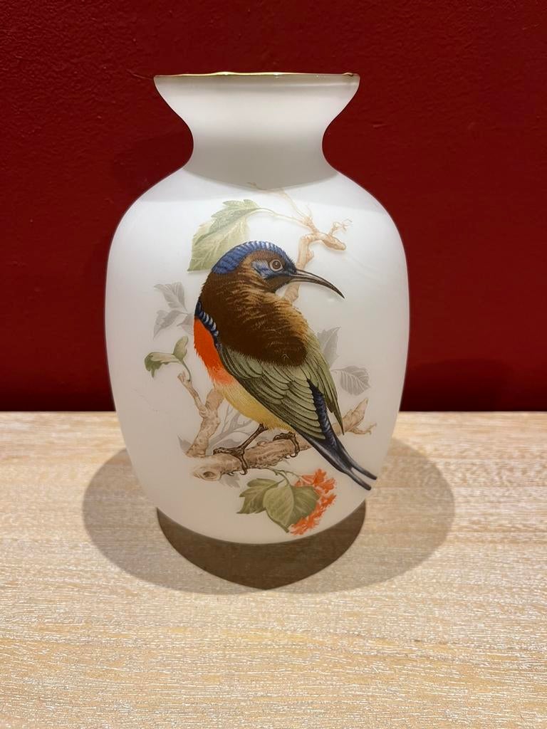 Vase en opaline peint à la main H 18 cm état neuf, Antiquités & Art, Enlèvement ou Envoi