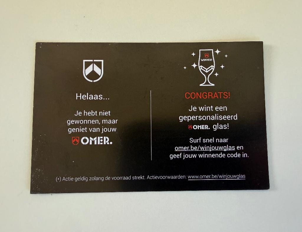 Gepersonaliseerd glas Omer met naam (winnend kraslotje), Collections, Enlèvement, Neuf, Verre ou Verres, Autres marques