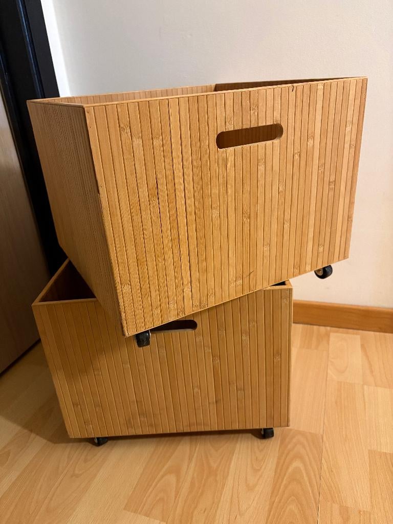 3 casiers decoratif à roulettes, Enlèvement, Comme neuf